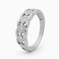 9ct white gold diamond set ring