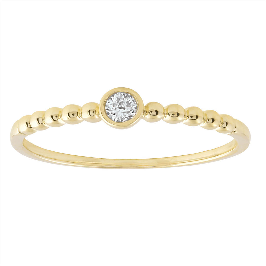 9CT YELLOW GOLD DIAMOND RING TDW=0.08CT HI I1