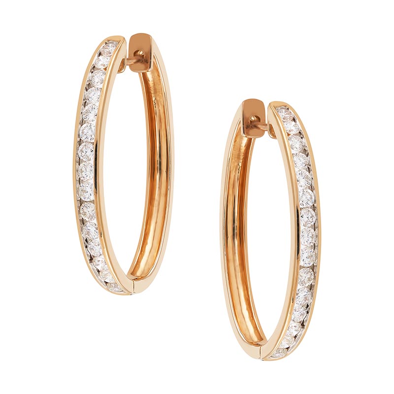 9CT YELLOW GOLD 1.00CT DIAMOND HUGGIES