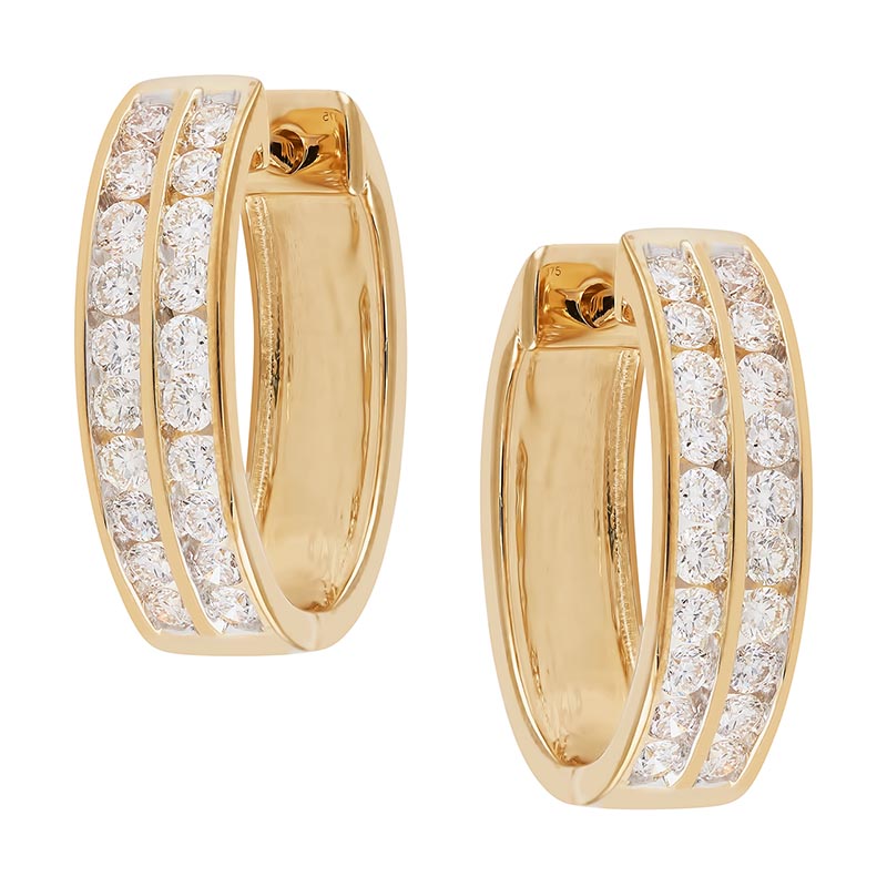 9CT YELLOW GOLD 1CT DOUBLE HUGGIES