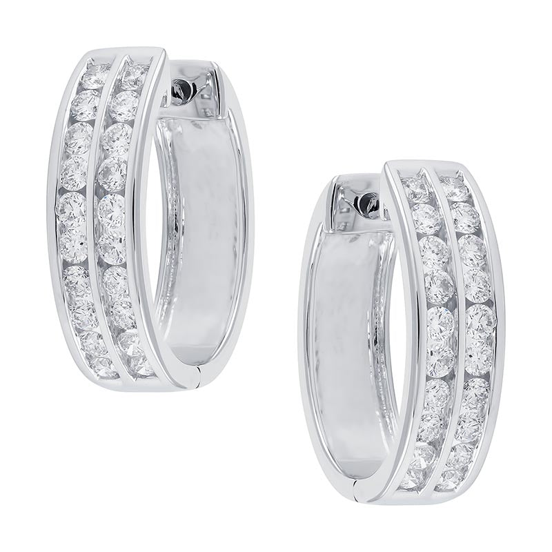 9CT WHITE GOLD 1CT DOUBLE HUGGIES