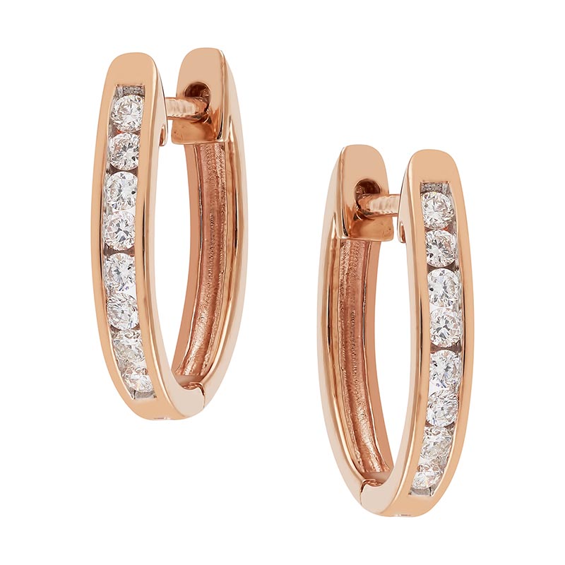 9CT ROSE GOLD 0.25CT HUGGIES I P1