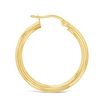 9CT GOLD PLAIN 20MM HOOP EARRINGS