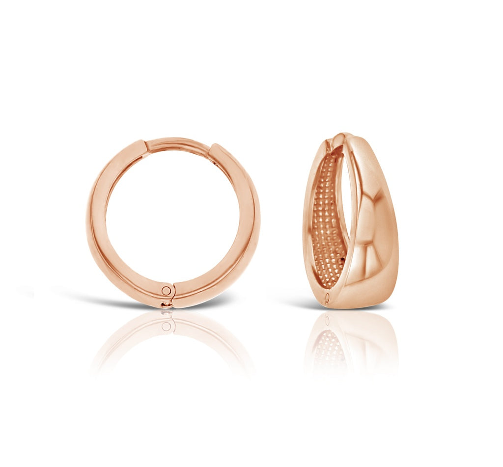 9CT ROSE GOLD TAPERED HUGGIE EARRINGS
