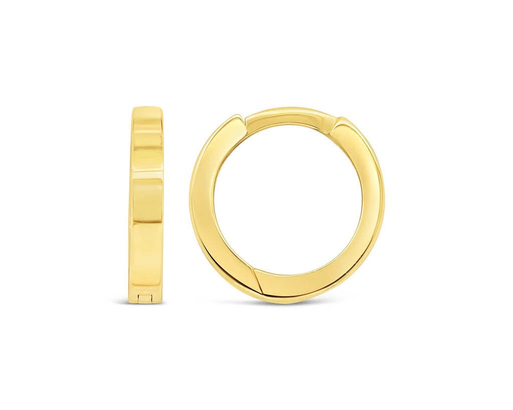 9ct yellow gold polished 2mm x 8mm huggie earrings