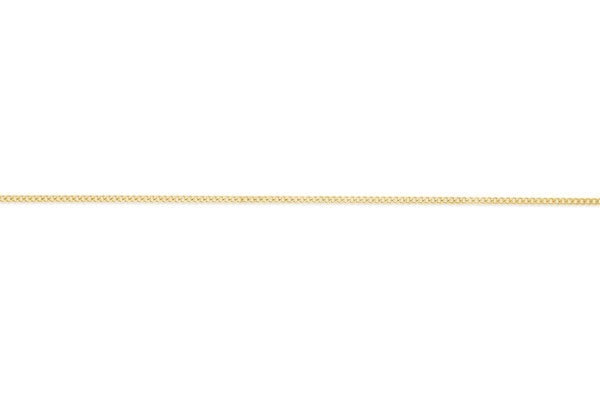 9CT YELLOW GOLD SOLID DIAMOND CUT CURB CHAIN 45CM