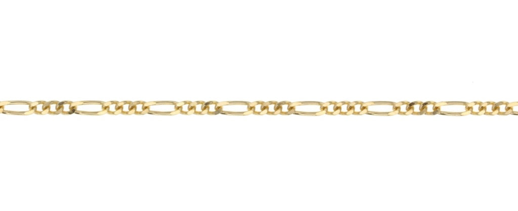 9CT YELLOW GOLD FIGARO 1+3 CHAIN 50CM