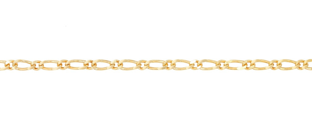 9CT YELLOW GOLD FIGARO 1+1 CHAIN 45CM
