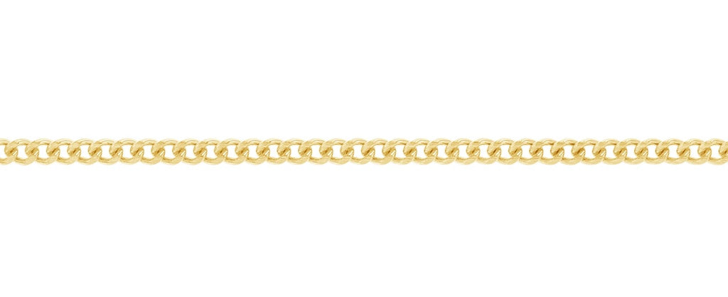 9CT YELLOW GOLD 1.9mm DIAMOND CUT CURB CHAIN 55CM