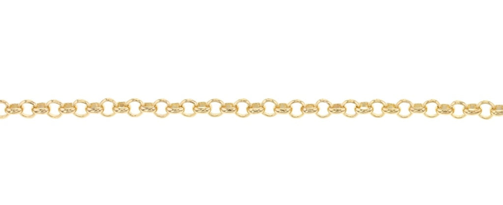 9CT YELLOW GOLD SOLID ROUND BELCHER 2.4mm CHAIN 50CM