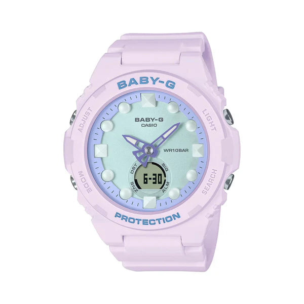 BABY G DUO HOLOGRAPHIC PURPLE RESIN BAND WATCH
