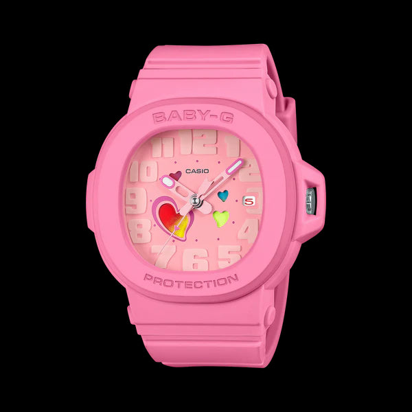 BABY G ANA SWING HEART DIAL PINK FACE RESIN BAND