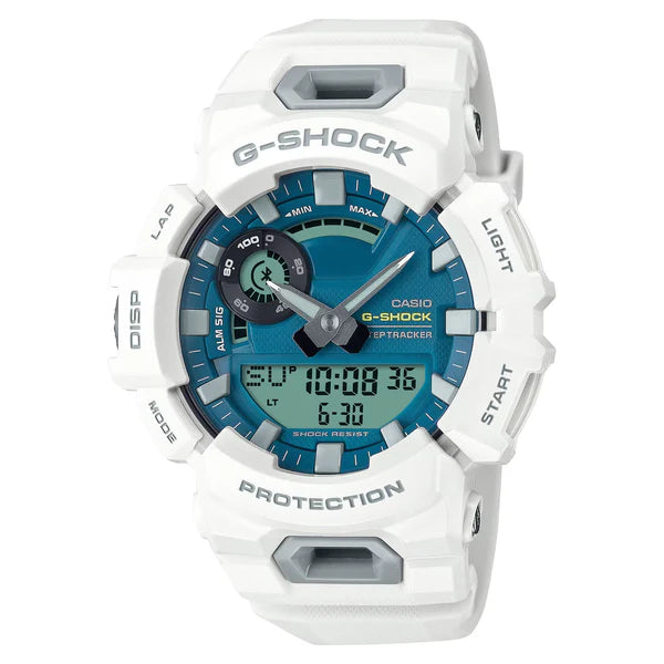 G SHOCK DUO BREEZE RUN BLUE FACE WHITE RESIN BAND