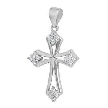 STERLING SILVER CZ CROSS PENDANT