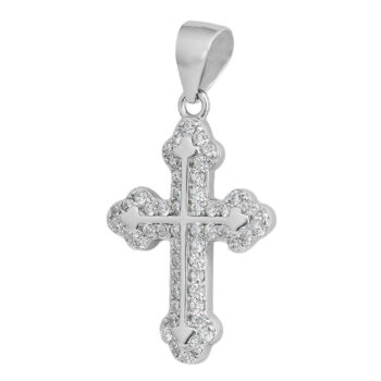STERLING SILVER CZ CROSS PENDANT