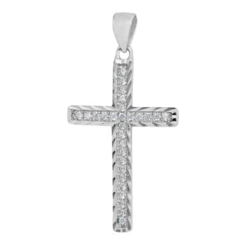 STERLING SILVER CZ CROSS PENDANT