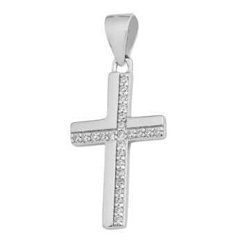 STERLING SILVER CZ CROSS PENDANT