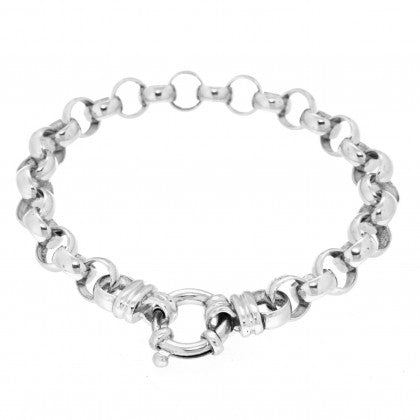 STERLING SILVER HANDMADE BELCHER BRACELET 19.5CM
