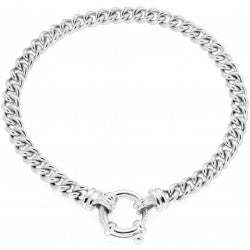 STERLING SILVER HANDMADE CURB BRACELET 19CM