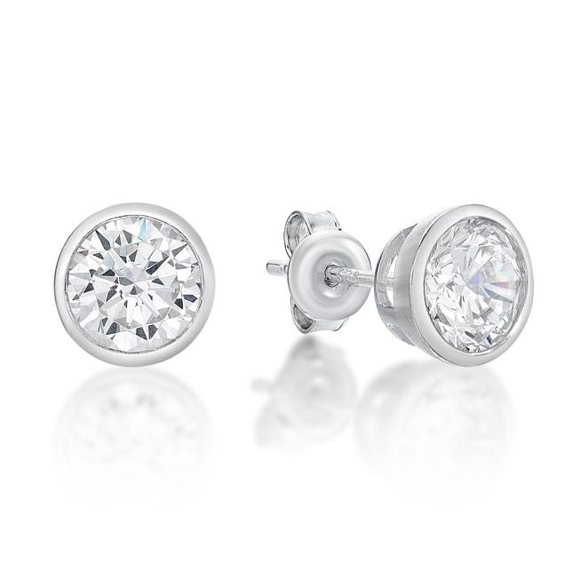 STERLING SILVER 3mm ROUND CZ STUD EARRINGS