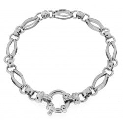 STERLING SILVER HANDMADE FANCY LINK CHAIN 46CM
