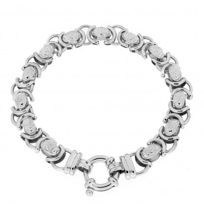 STERLING SILVER HANDMADE ENGRAVED HUGS N KISSES CHAIN 52CM