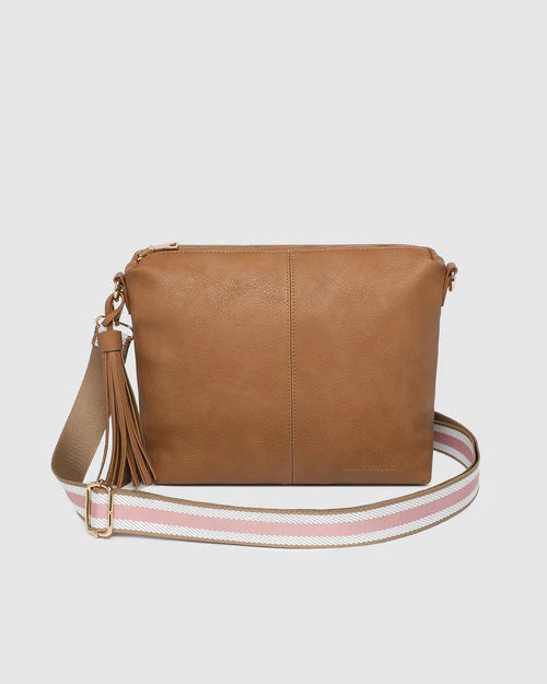 LOUENHIDE DAISY STRIPE CROSSBODY BAG CAMEL