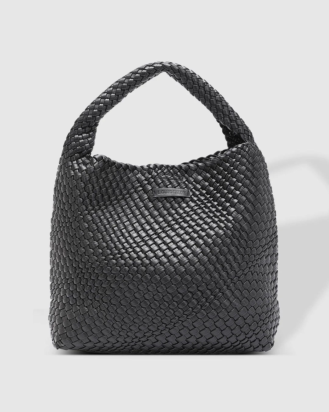 LOUENHIDE GABBY WOVEN SHOULDER BAG BLACK