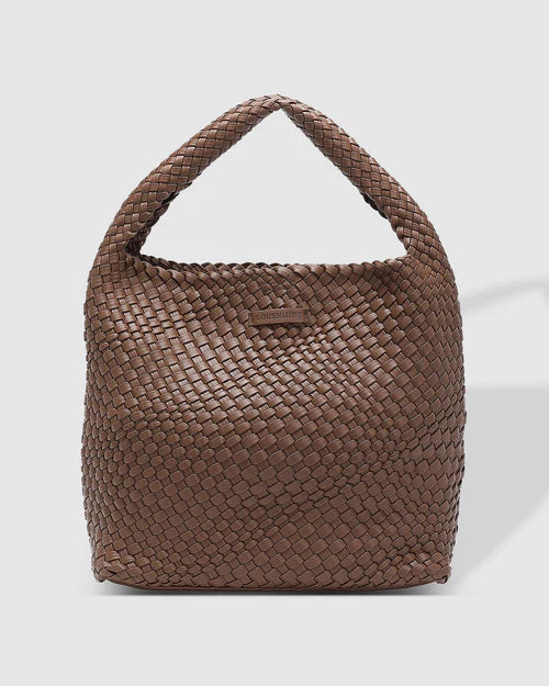 LOUENHIDE GABBY WOVEN SHOULDER BAG CHOCOLATE