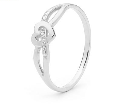 White Gold Diamond Heart Ring