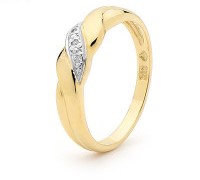 9ct white gold twisted band ring size W