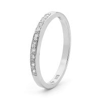 9ct white gold diamond set ring
