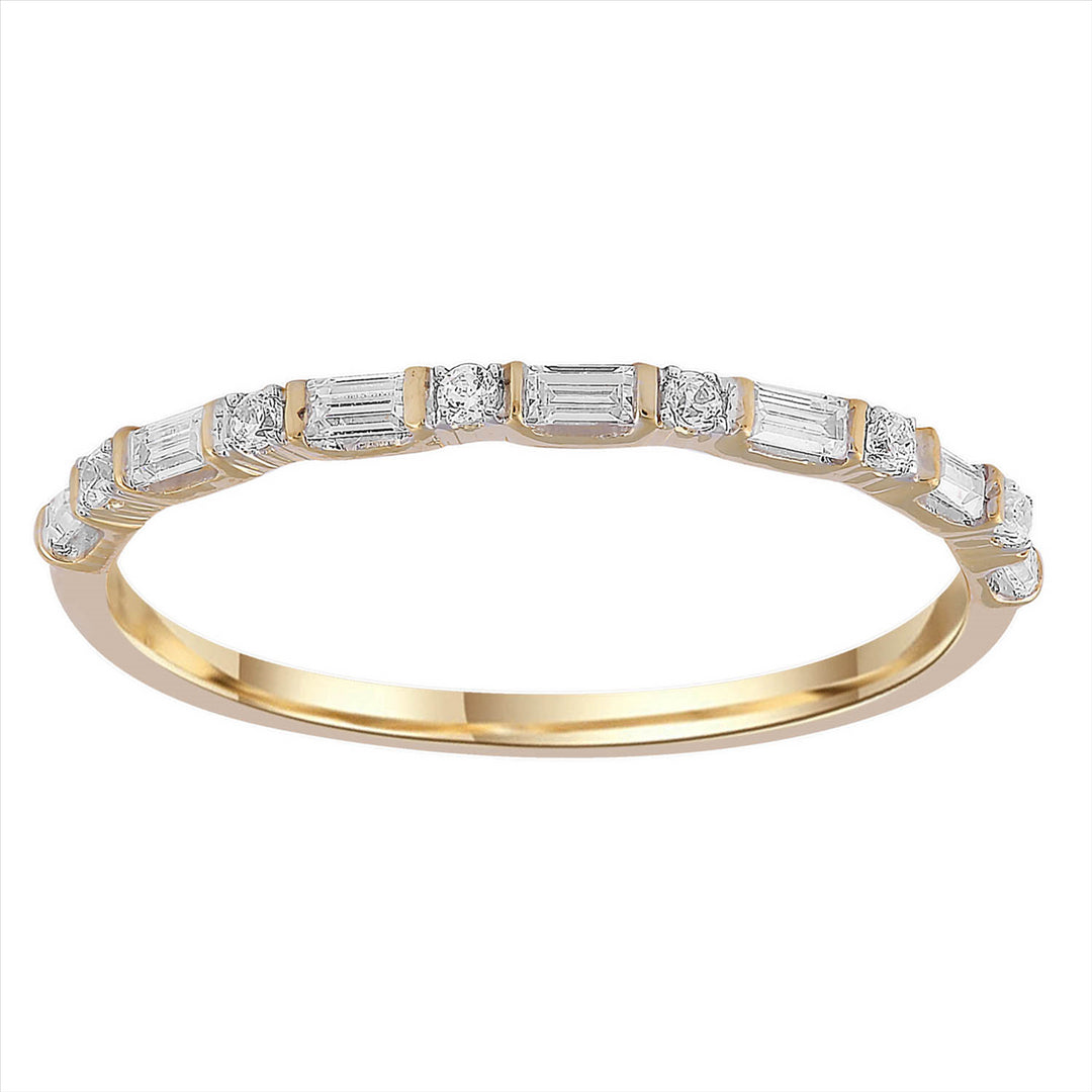 9CT YELLOW GOLD DIAMOND RING TDW=0.15CT HI I1