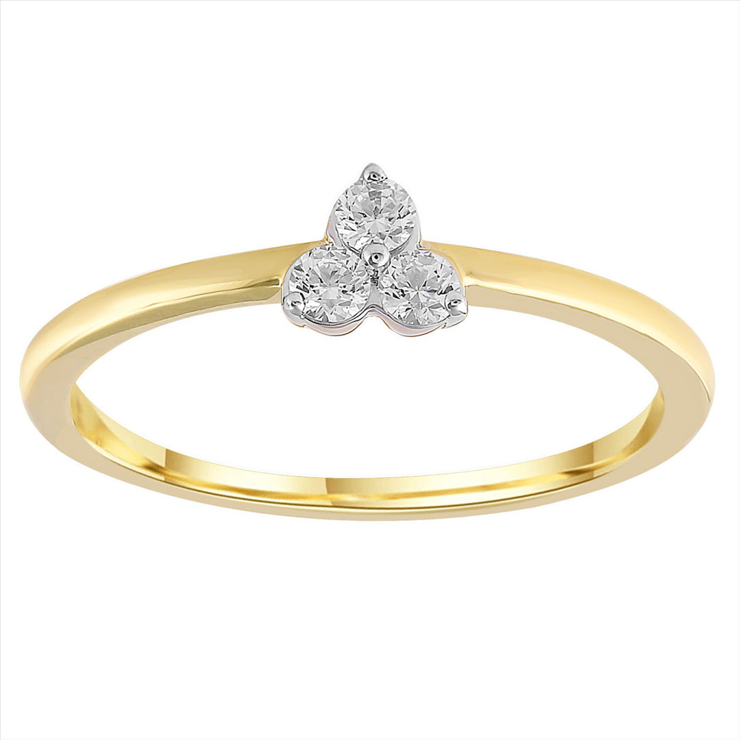 9CT YELLOW GOLD DIAMOND RING TDW=0.15CT HI I1
