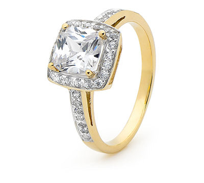 9ct yellow gold Cubic Zirconia Ring