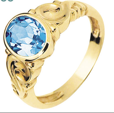 9ct yellow gold Blue Topaz ring