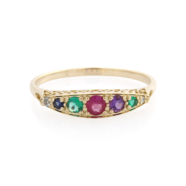 9CT YELLOW GOLD D.E.A.R.E.S.T RING SIZE S