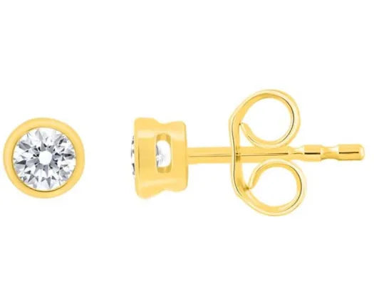9CT YELLOW GOLD 0.20CT F VS ROUND LAB GROWN DIAMOND STUD EARRINGS