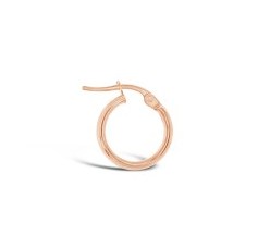 9CT ROSE GOLD HALF ROUND HOOP 10mm EARRINGS