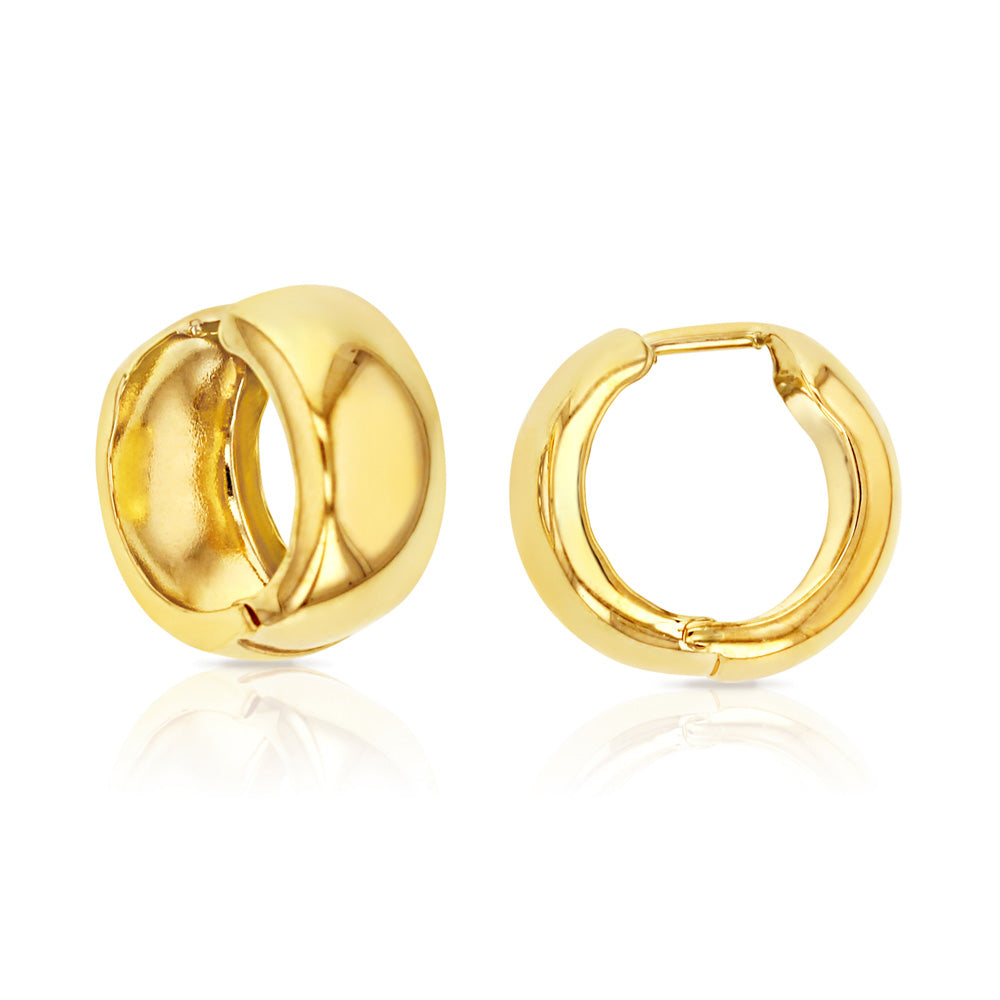9CT GOLD 5.7MM PLAIN HUGGIE EARRINGS