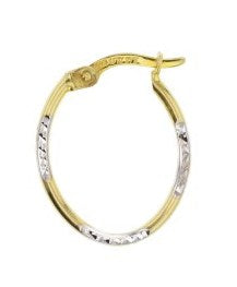 9CT SILVER FILLED 1.5MMX13MM OVAL HOOP EARRINGS