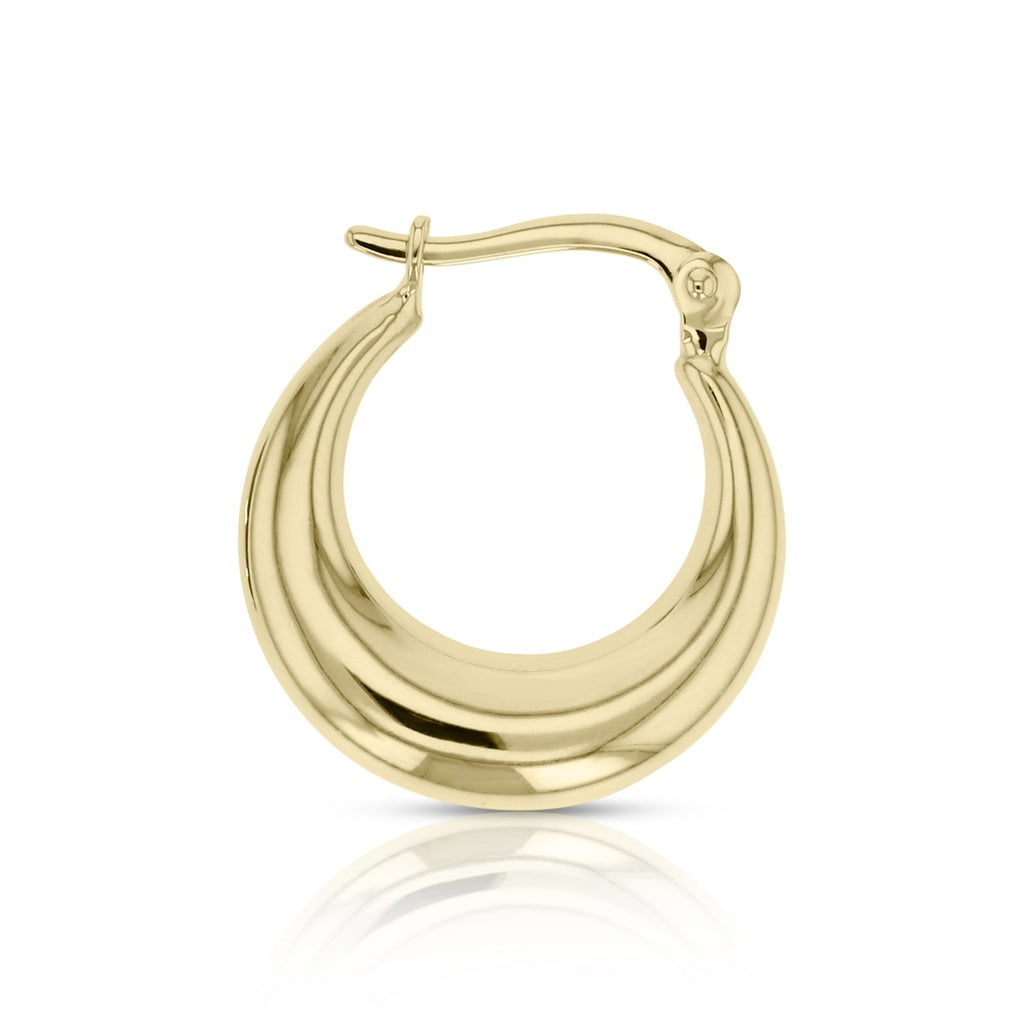 9CT YELLOW GOLD GRADUATED 11.5MM HOOP EARRINGS
