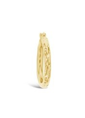 9CT GOLD SILVER FILLED HOOP EARRINGS 2.5MM X 15MM
