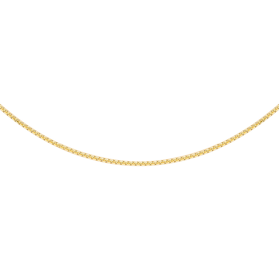 9CT YELLOW GOLD DIA CUT BOX CHAIN 40CM