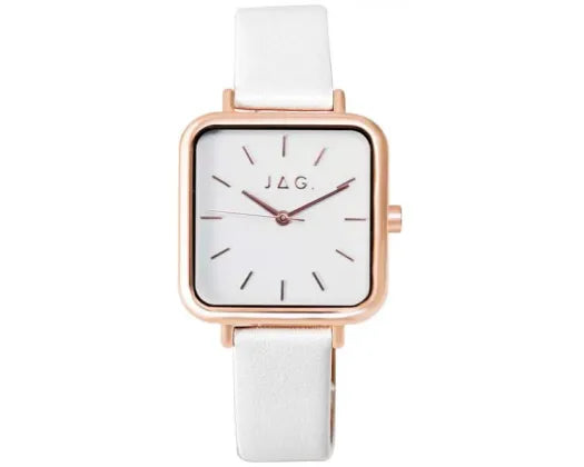 Jag Kiara Watch White Dial Ipr 30Mm White Strap