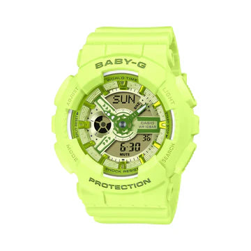 BABY G DUO Y2K FRESH W/T SW ALARM 100M WR GREEN CASE AND RESIN BAND