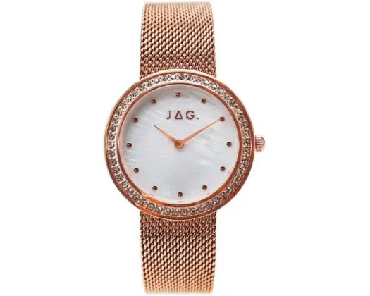 JAG HENLEY WHITE MOTHER OF PEARL DIAL IPR 35mm IPR MESH BAND WATCH