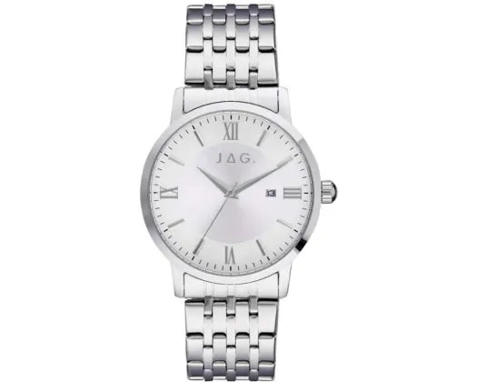 JAG BANKS SILVER DIAL IPS 42mm IPS BRACELET WATCH