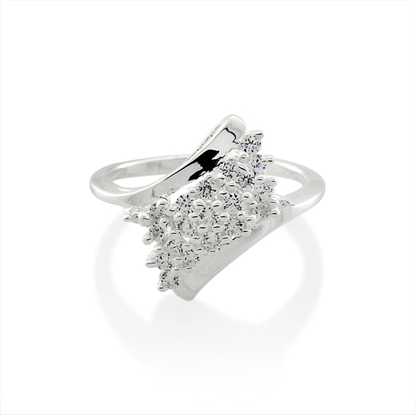 STERLING SILVER CUBIC ZIRCONIA RING SIZE O