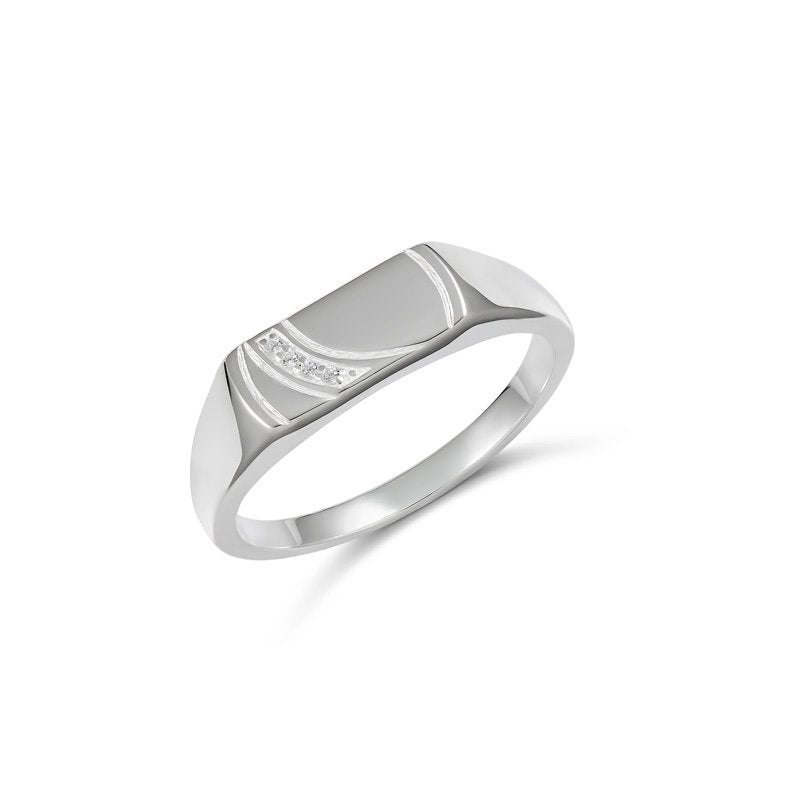 Sterling silver cubic zirconia set ring size W
